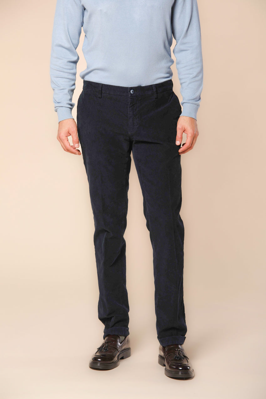 New York pantalón chino hombre en terciopelo 1000 rayas ajuste regular