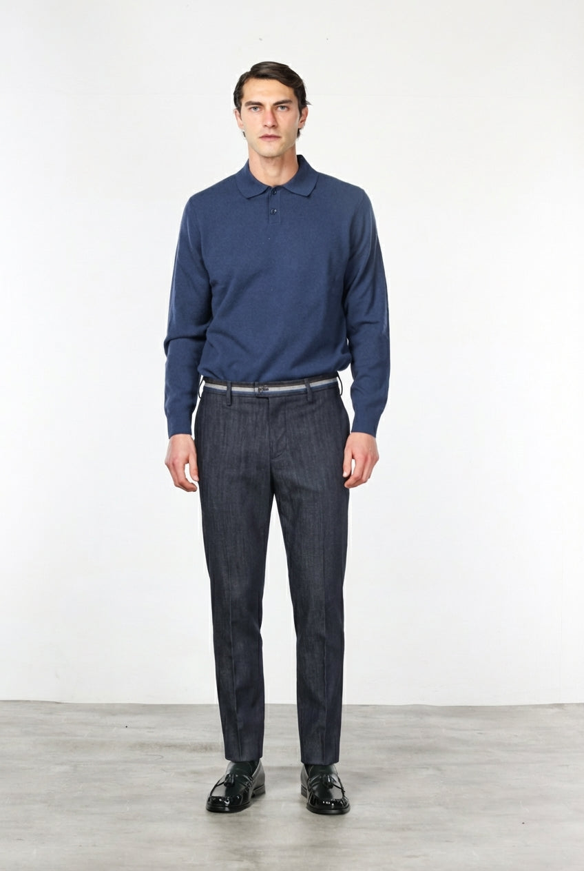 New York Winter pantalone chino uomo in denim stretch regular fit