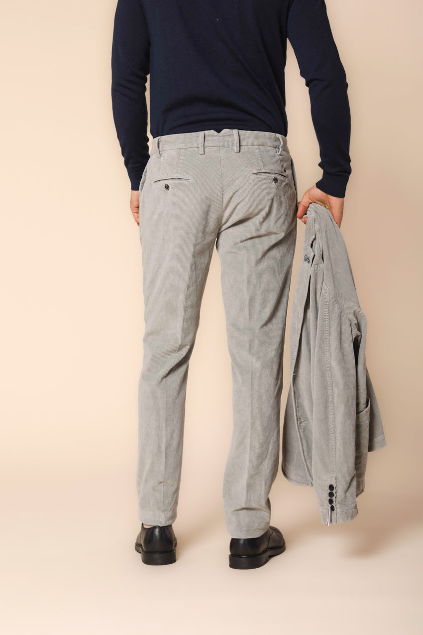 Genova Herren Chino-Hose aus Samt mit 500 Streifen regular Fit