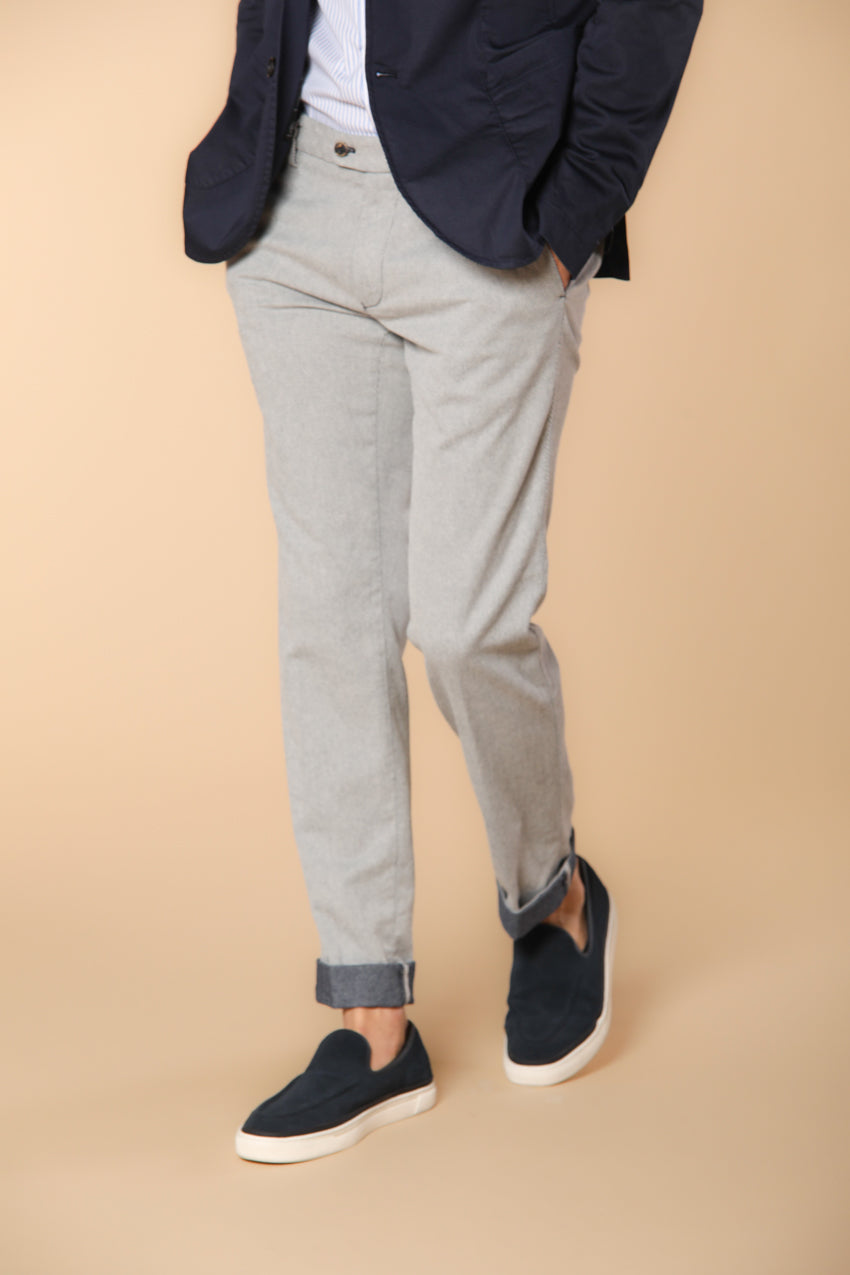 New York Sartoriale pantalone chino uomo in cotone cover tinto filo regular fit