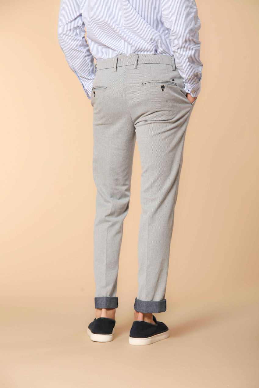 New York Sartoriale pantalone chino uomo in cotone cover tinto filo regular fit