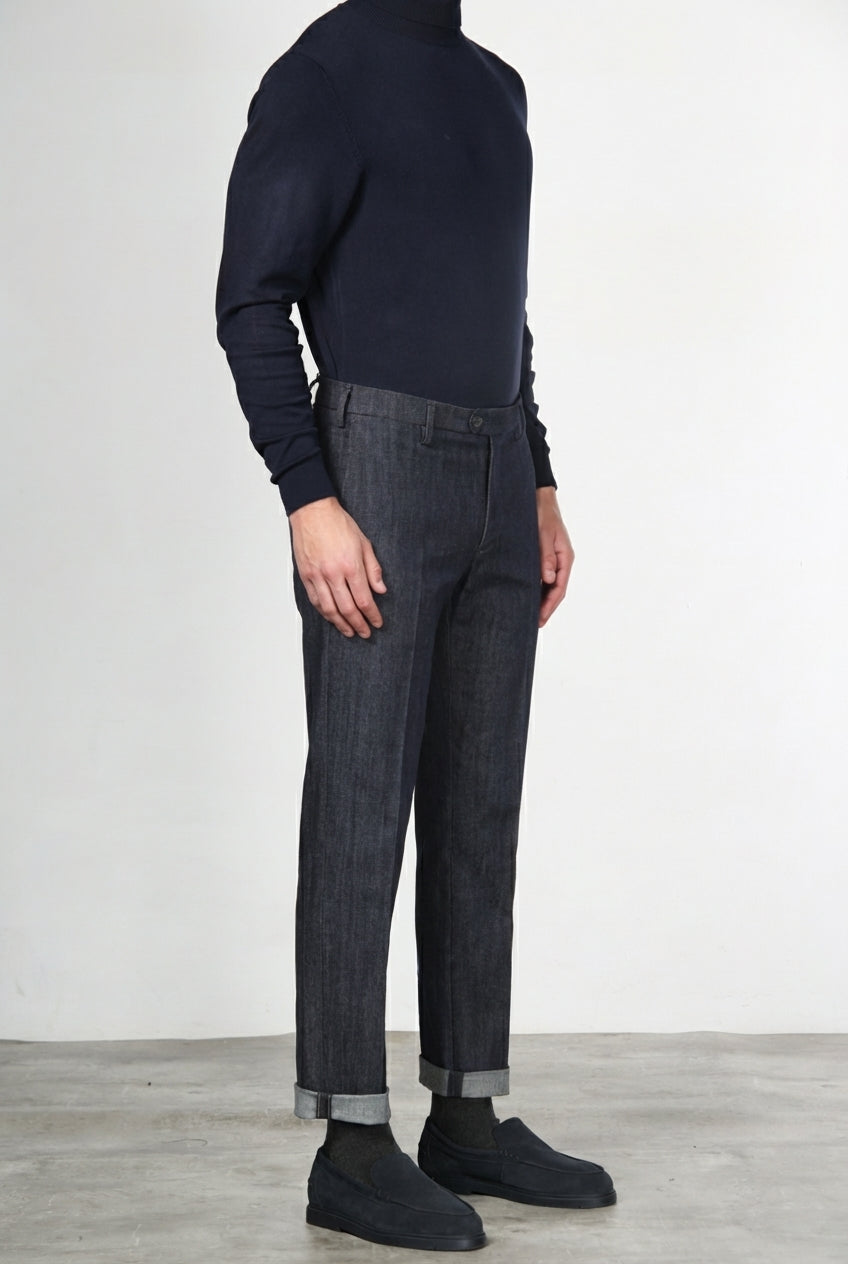 New York men’s chino pants in stretch denim, regular fit