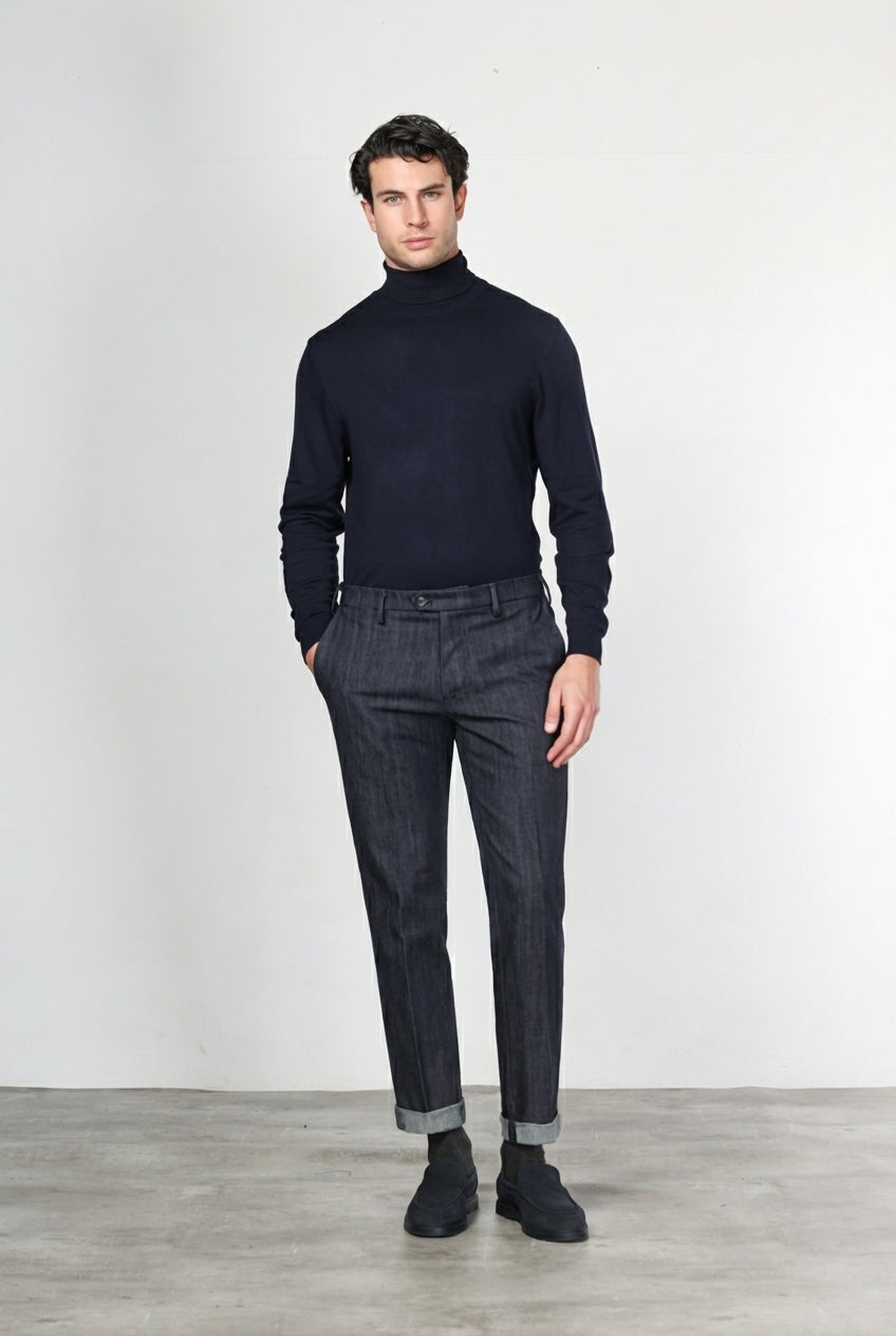 New York men’s chino pants in stretch denim, regular fit