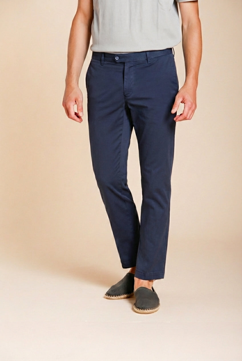 New York pantalone chino uomo in gabardina stretch regular fit ①