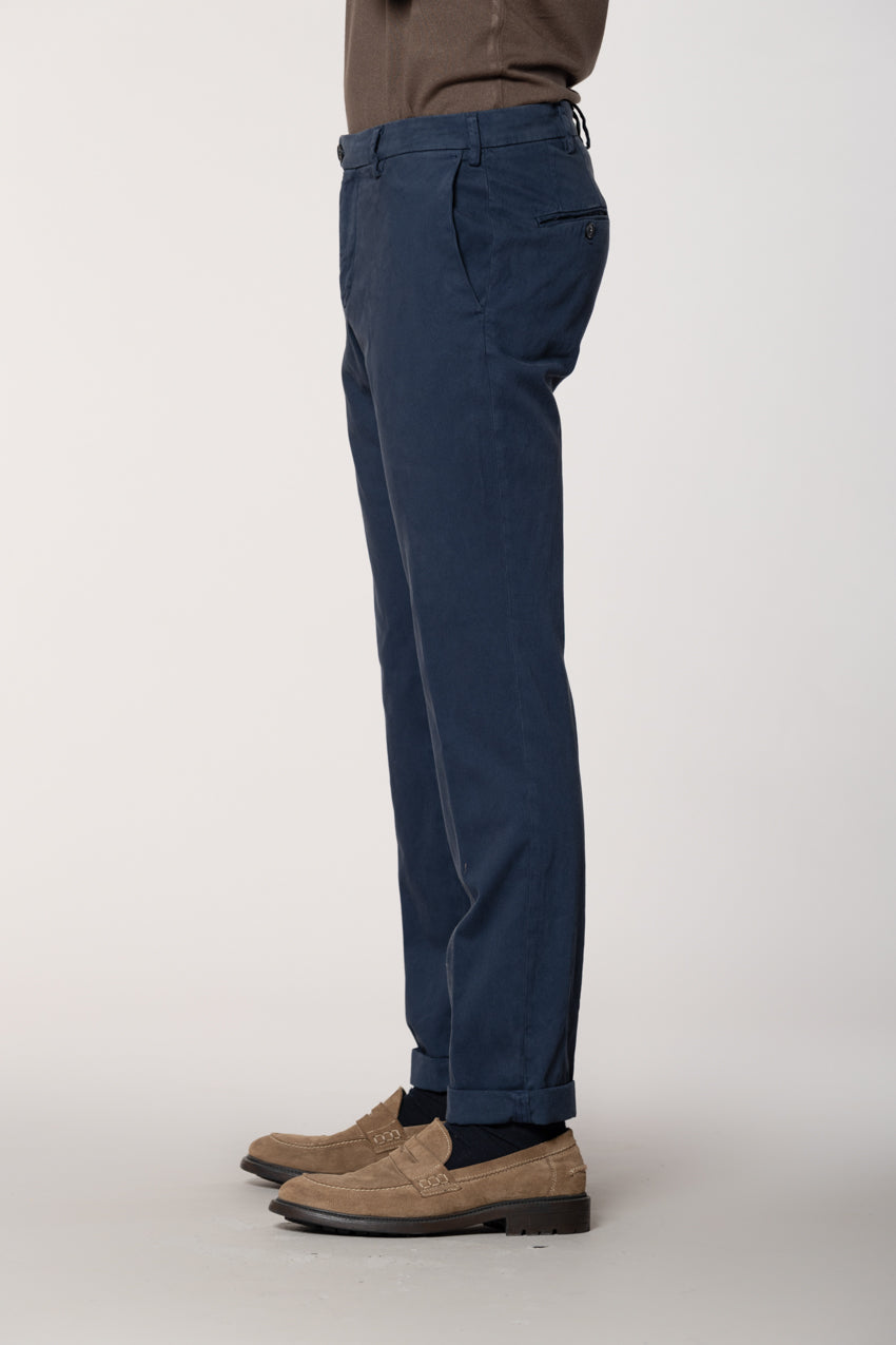 New York Sartoriale pantalone chino uomo sartoriale in cotone seta regular fit