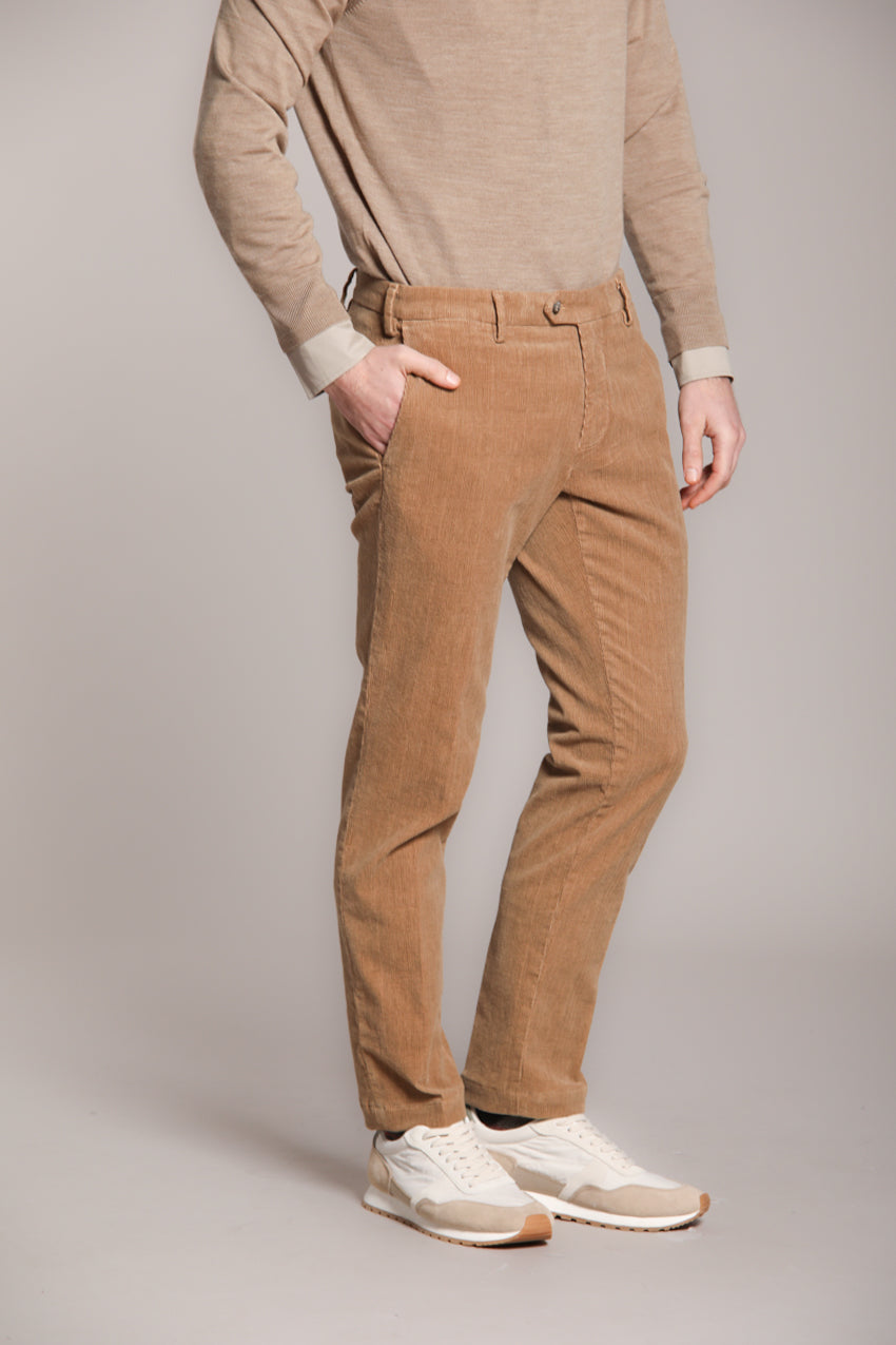 Foto 4 New York Sartoriale pantalone chino uomo sartoriale in velluto stampa galles regular fit