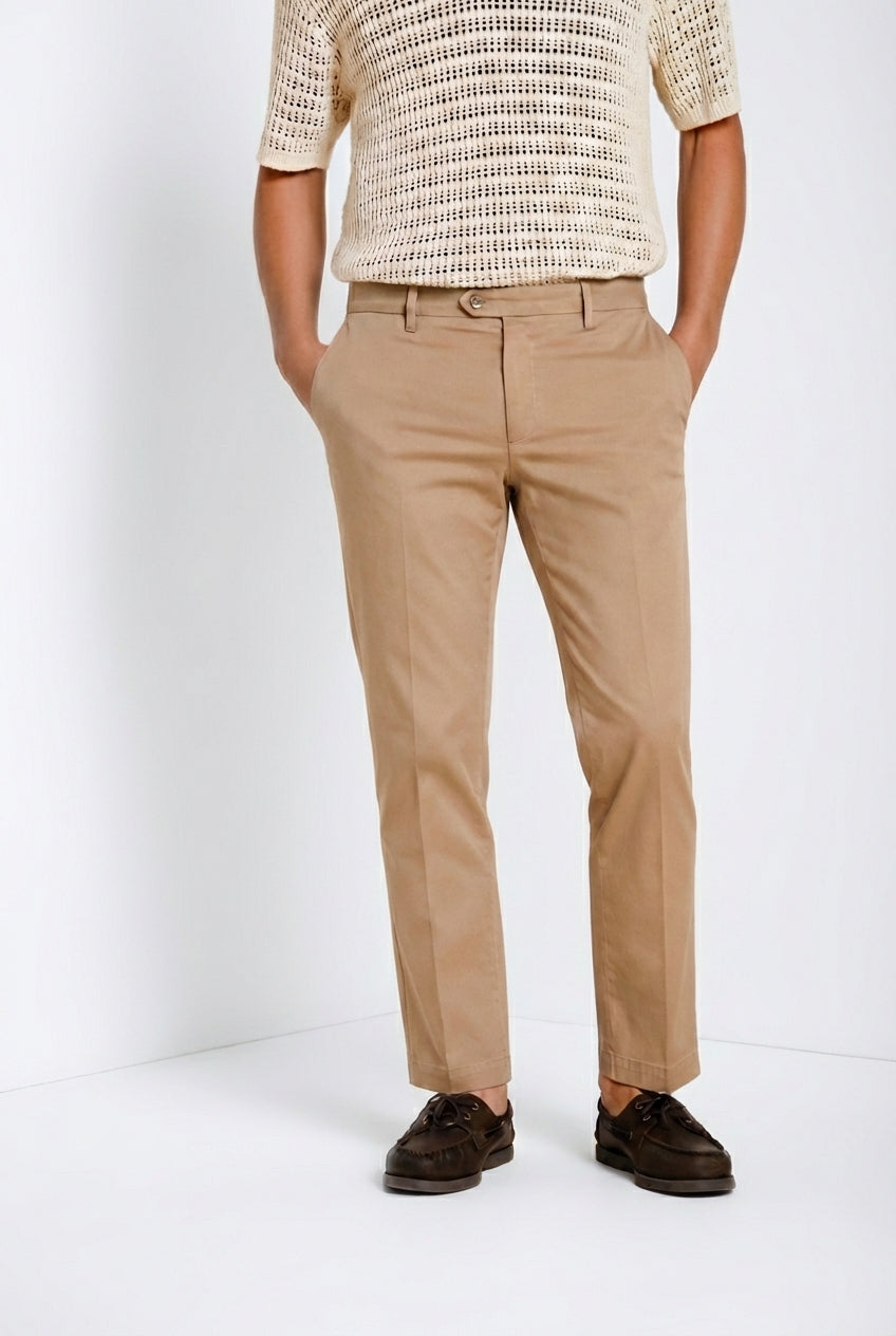 New York pantalone chino uomo in gabardina stretch regular fit ①