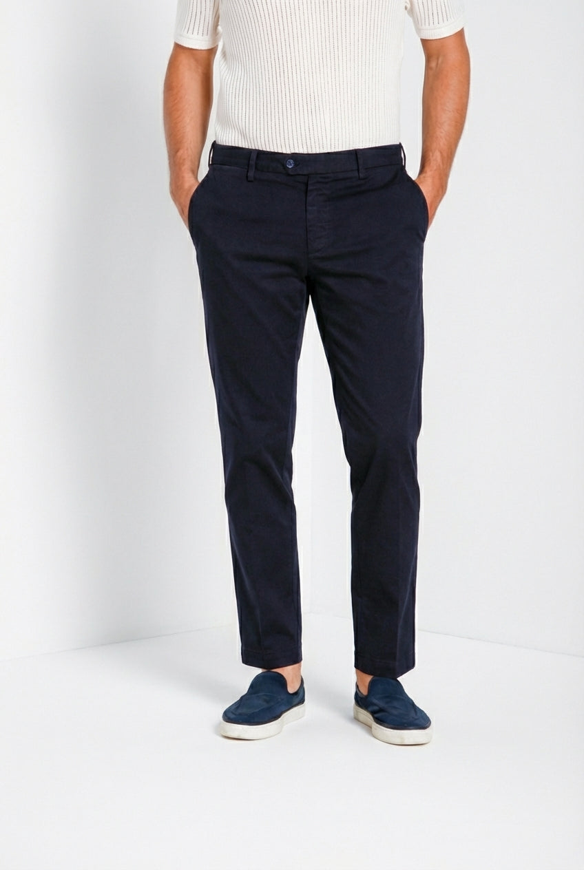 New York pantalone chino uomo in gabardina stretch regular fit ①