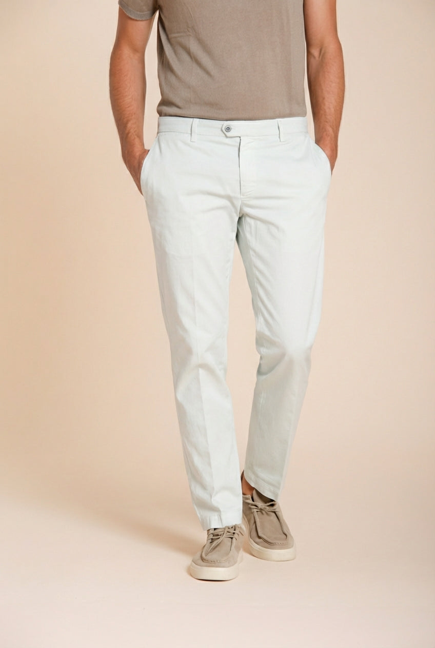 New York pantalone chino uomo in gabardina stretch regular fit ①