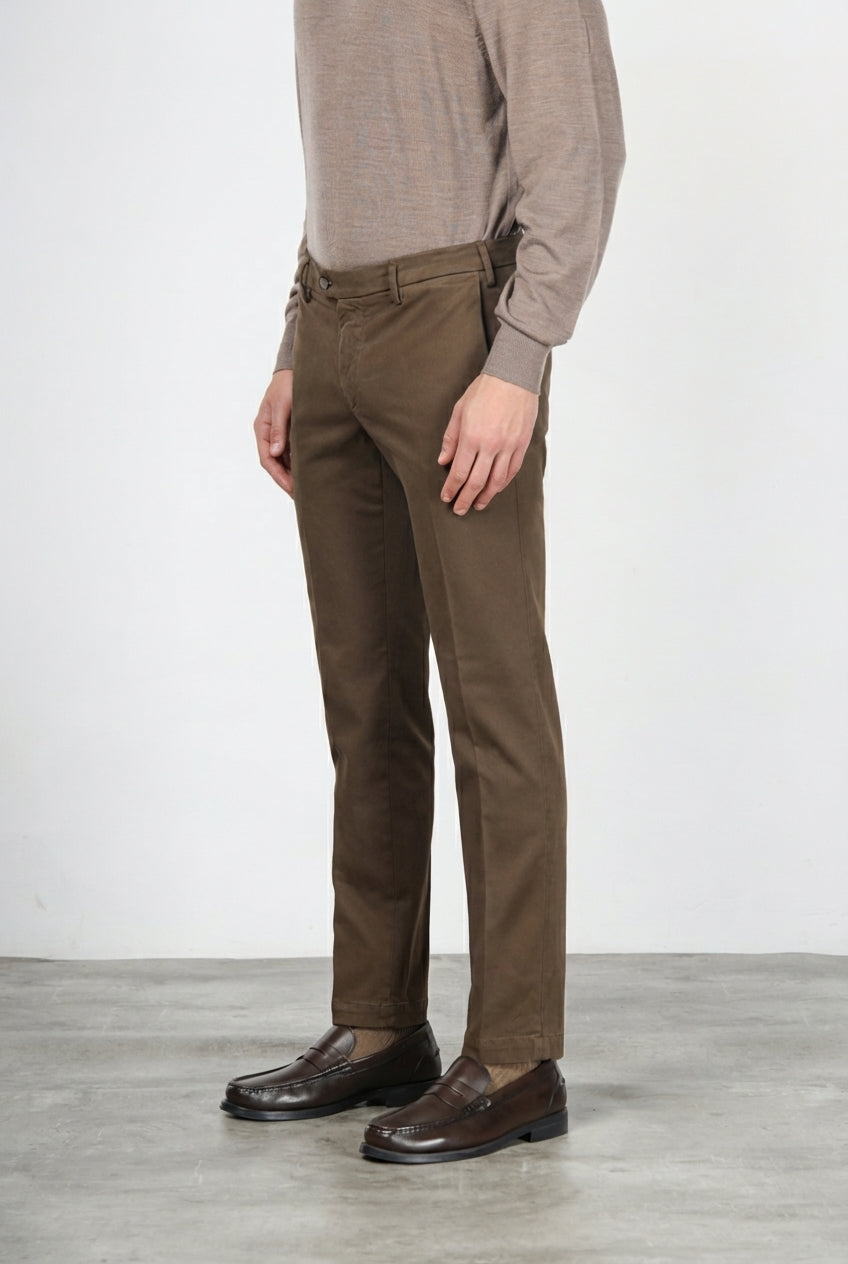 New York pantalone chino uomo in gabardina stretch regular fit