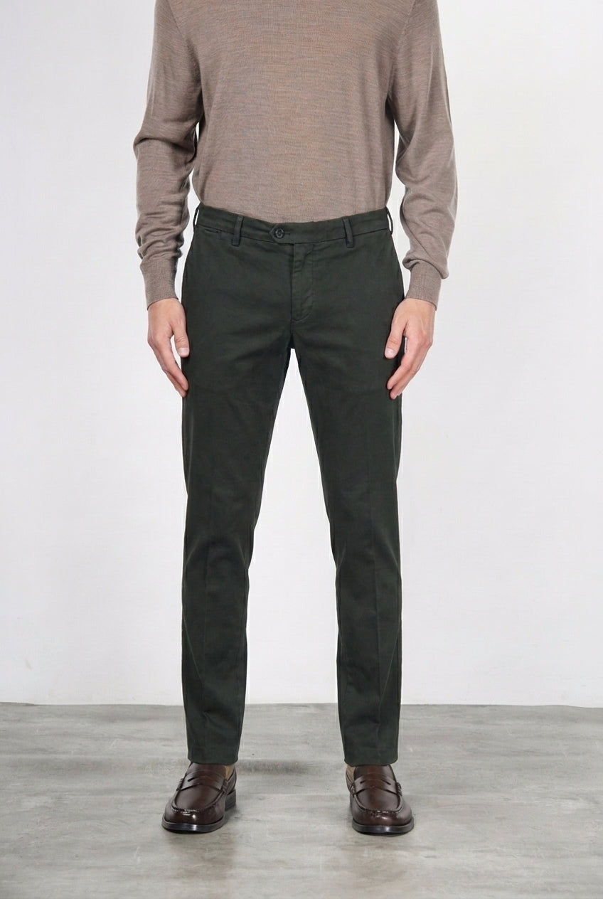 New York pantalone chino uomo in gabardina stretch regular fit ①