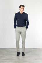 New York pantalon chino homme en twill de coton et cachemire regular fit
