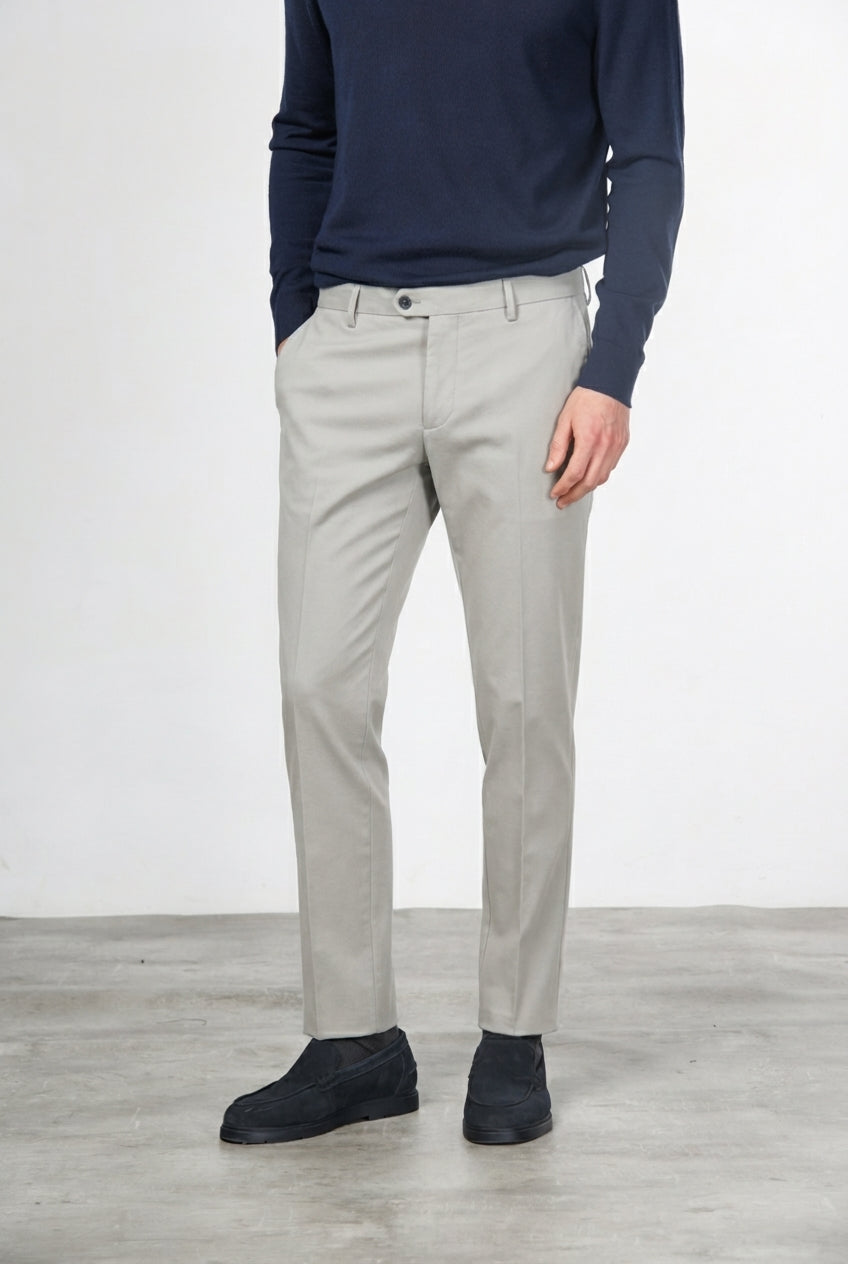 New York pantalon chino homme en twill de coton et cachemire regular fit
