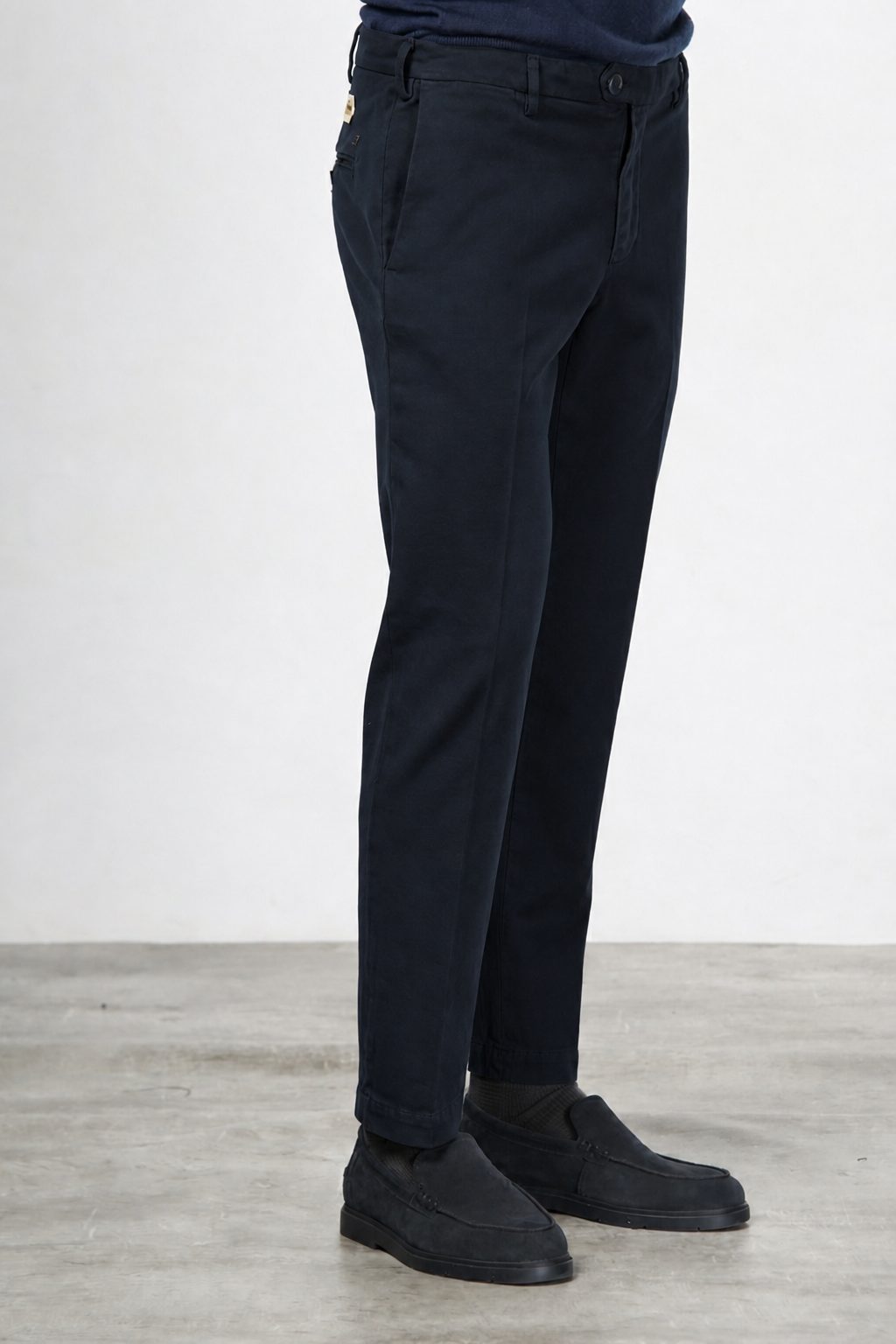 New York pantalone chino uomo in twill di cotone e cashmere regular fit