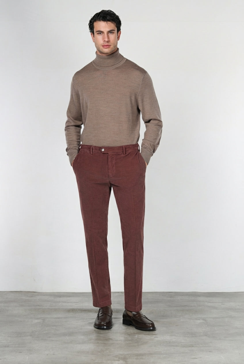 New York Chinohose für Herren aus stretchigem 2000-Rippen-Samt mit regular fit
