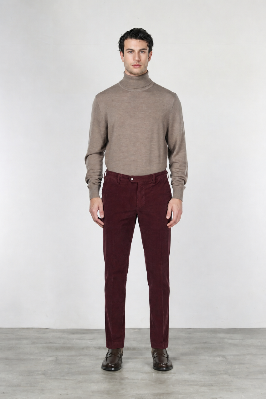 New York Chinohose für Herren aus stretchigem 2000-Rippen-Samt mit regular fit ①
