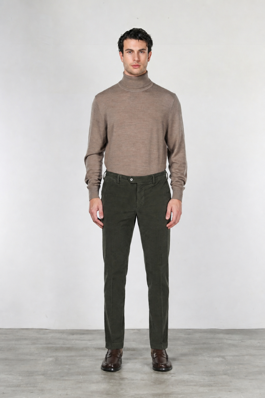 New York men’s chino pants in stretch 2000-wale velvet with regular fit ①

