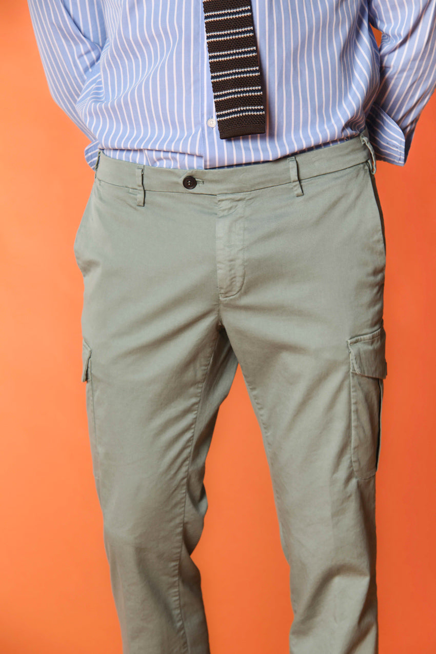 New York Cargo pantalone cargo uomo in twill di cotone e lyocell regular fit