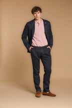 New York Time 1 Pinces men's chino pants in linen and cotton twill regular fit