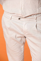 New York Time 1 Pinces men's chino pants in linen and cotton twill regular fit