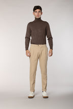New York Time 1 Pinces pantalone chino uomo in gabardina regular fit
