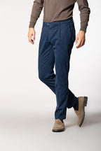 New York Time 1 Pinces pantalone chino uomo in gabardina regular fit