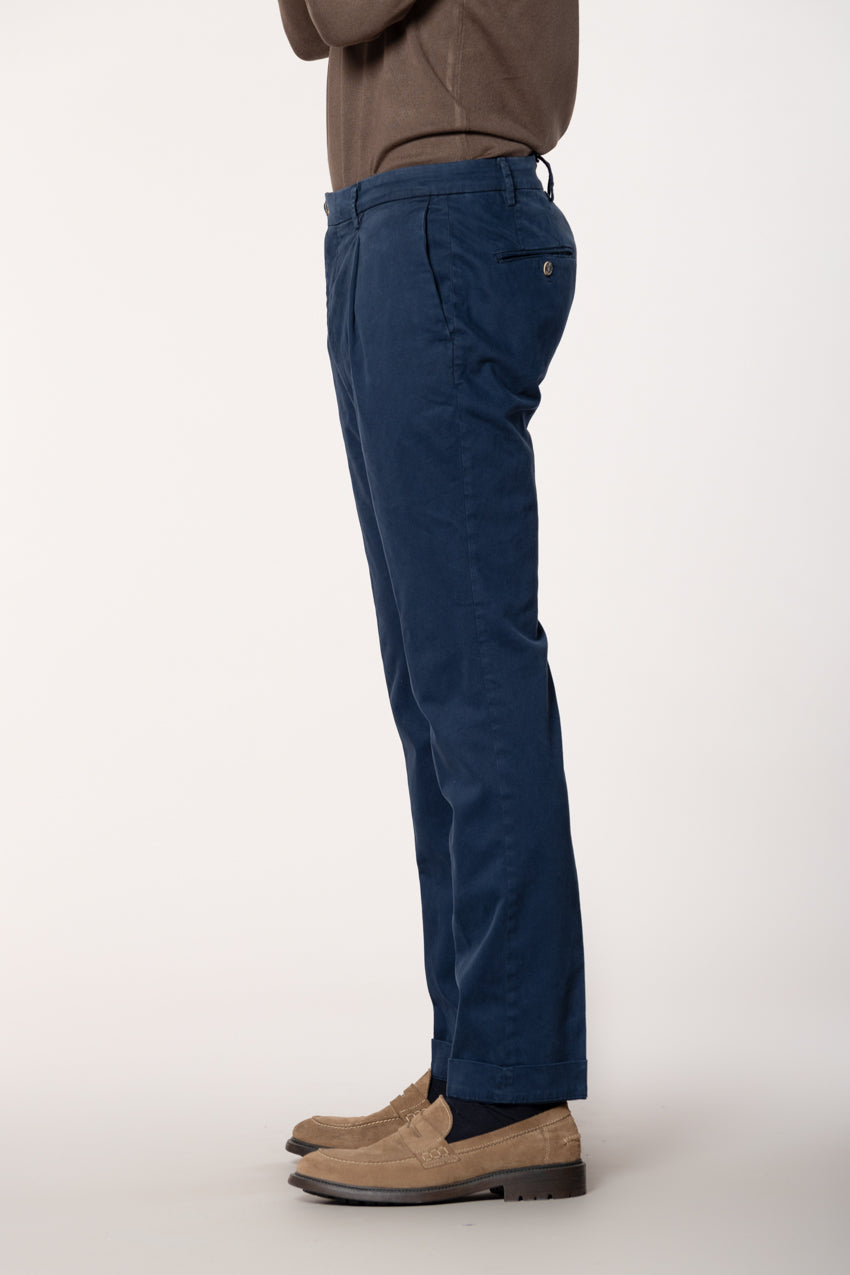 New York Time 1 Pinces pantalón chino hombre en gabardina regular fit