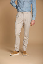 New York Time 1 Pinces men's chino pants in stretch supima cotton canvas regular fit