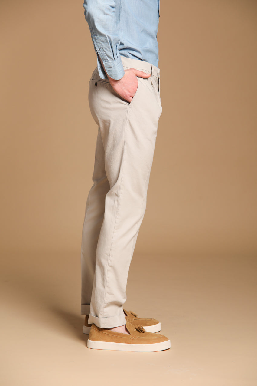 New York Time 1 Pinces men's chino pants in stretch supima cotton canvas regular fit