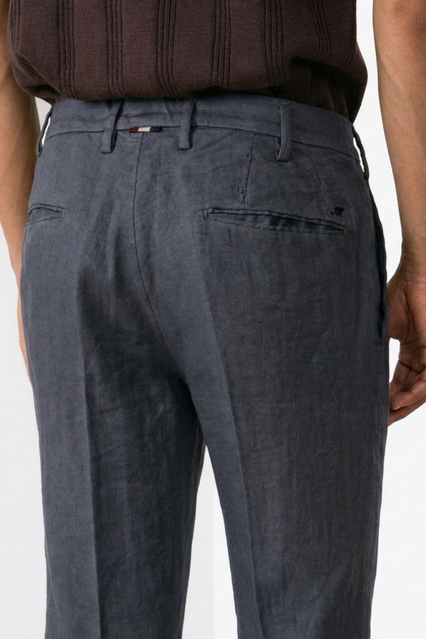 New York Icon Flex pantalón chino hombre en twill lino y algodón regular fit