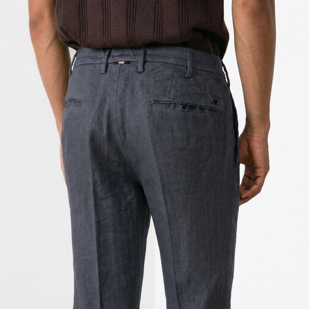 New York Icon Flex pantalone chino uomo in twill lino e cotone regular fit