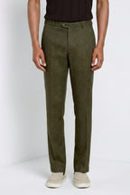 New York Icon Flex pantalón chino hombre en sarga de lino y algodón regular fit