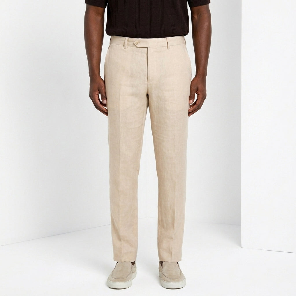 New York Icon Flex men's chino pants in linen and cotton twill regular fit
