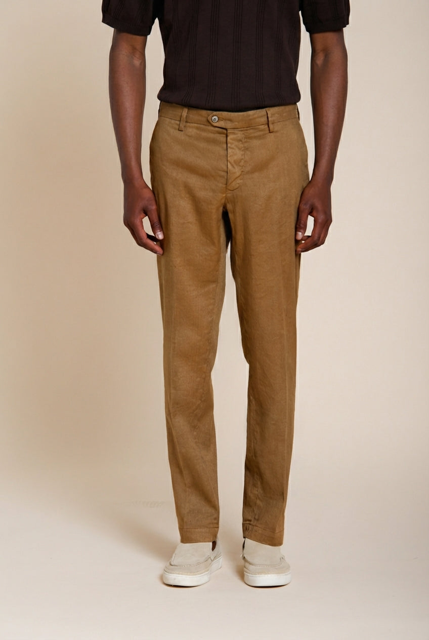 New York Icon Flex men's chino pants in linen and cotton twill regular fit