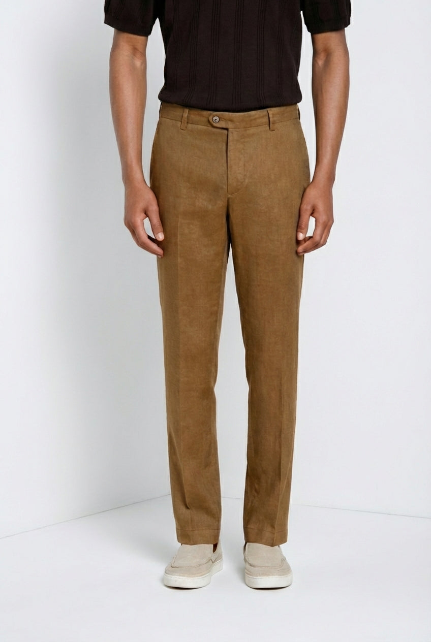 New York Icon Flex pantalon chino homme en twill de lin et coton regular fit