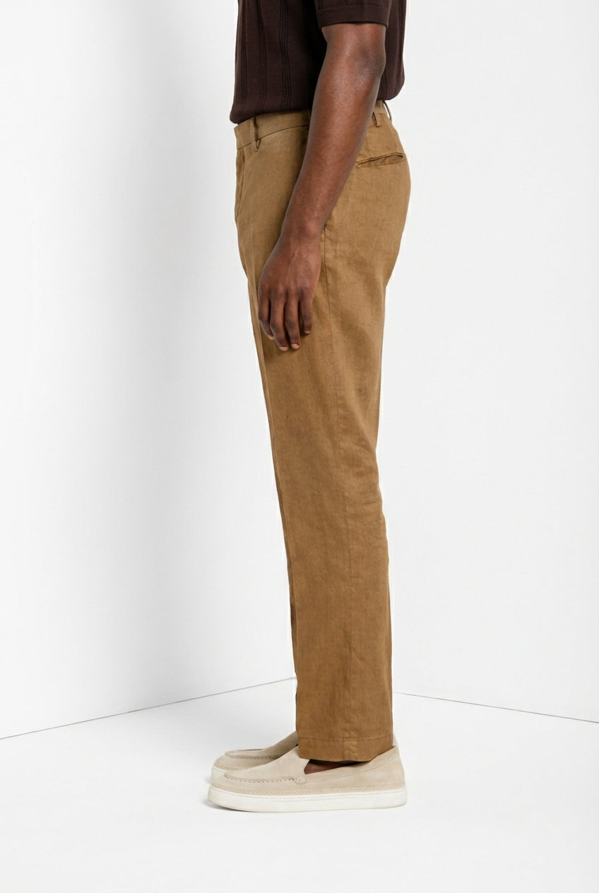 New York Icon Flex pantalon chino homme en twill de lin et coton regular fit