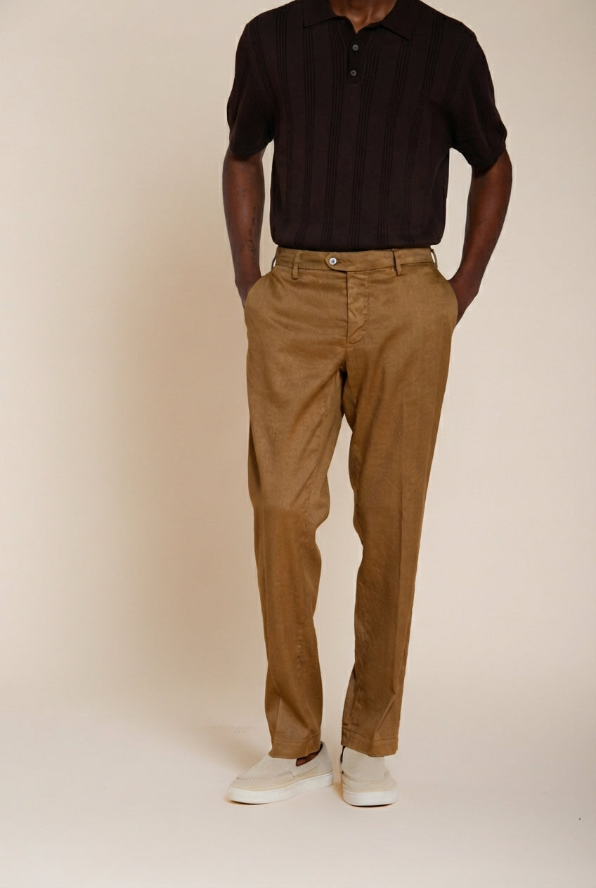 New York Icon Flex pantalon chino homme en twill de lin et coton regular fit
