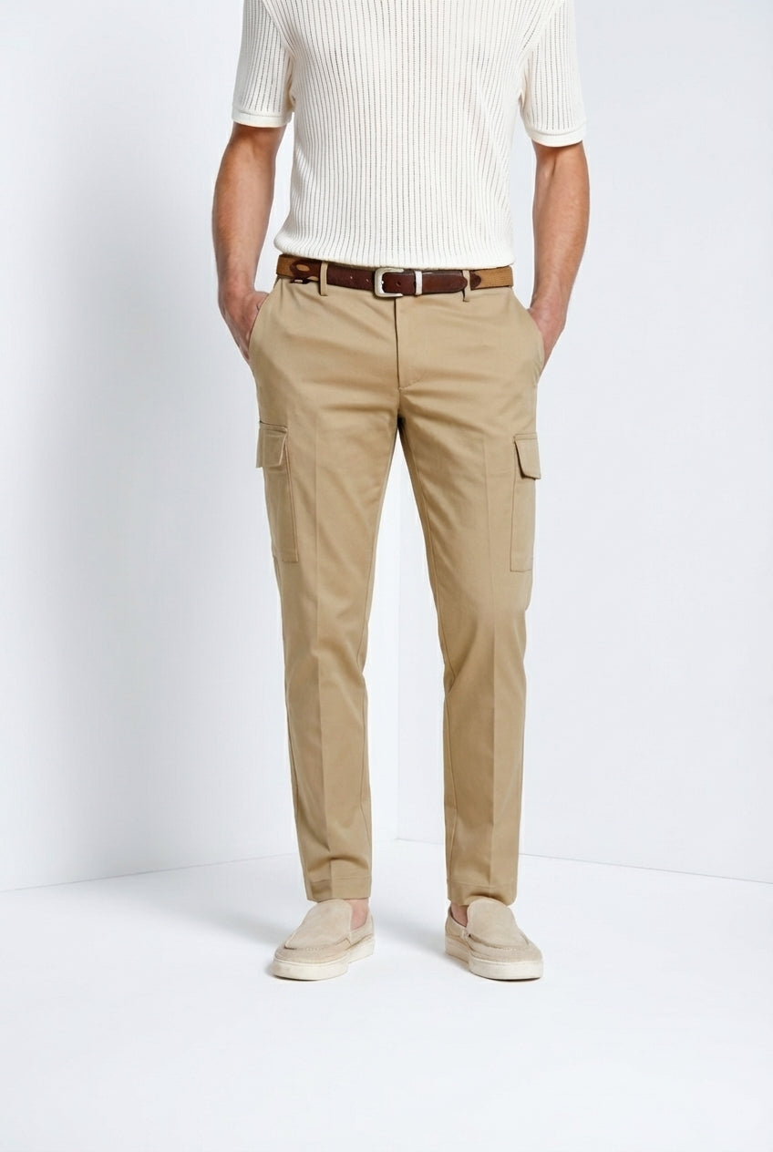 Chile Royal pantalón cargo hombre gabardina teñido en prenda regular fit