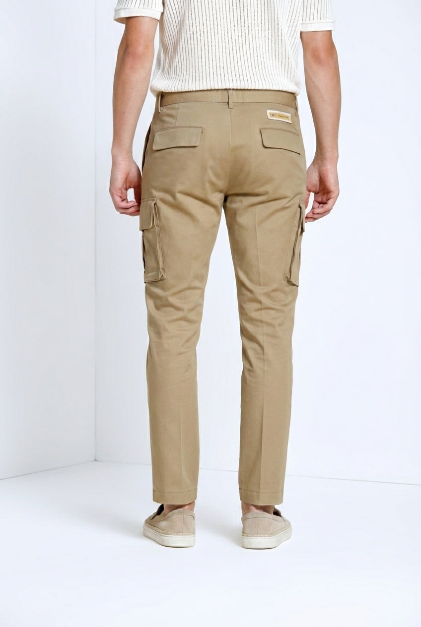 Chile Royal pantalón cargo hombre gabardina teñido en prenda regular fit