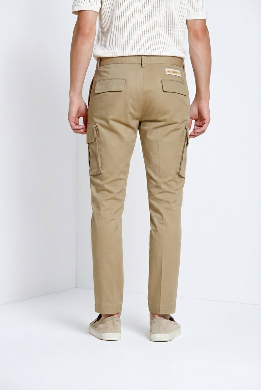 Chile Royal pantalón cargo hombre gabardina teñido en prenda regular fit