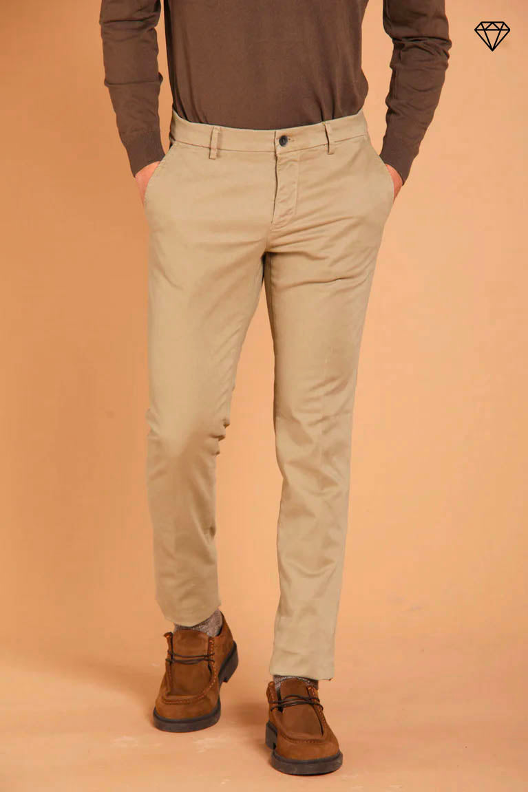 Milano men's  chino pants in gabardine stretch extra slim fit ①