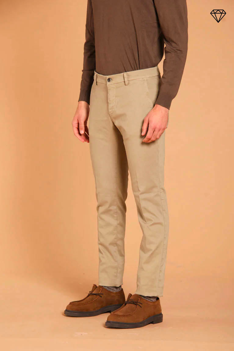 Milano men's  chino pants in gabardine stretch extra slim fit ①