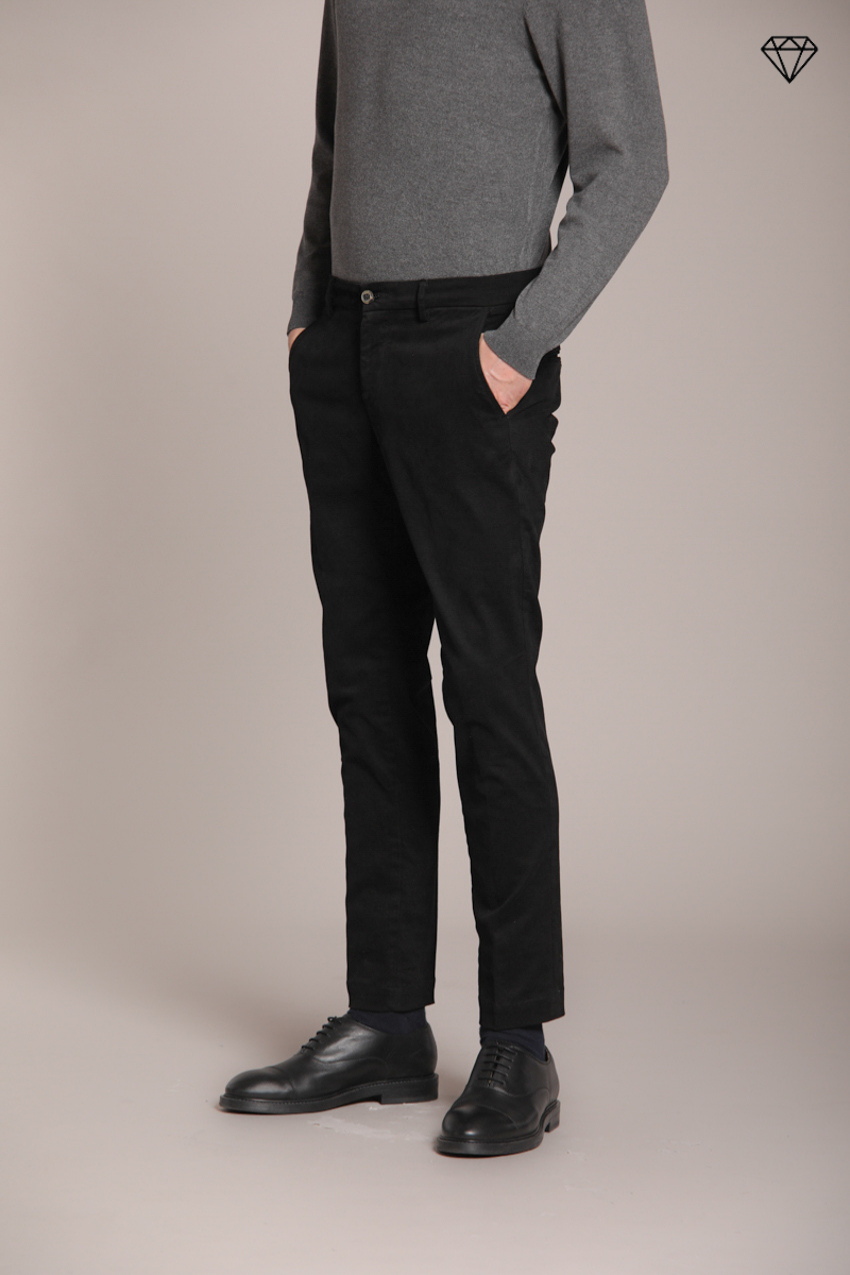 Foto 4 Milano pantalone chino uomo in gabardina stretch extra slim fit ①
