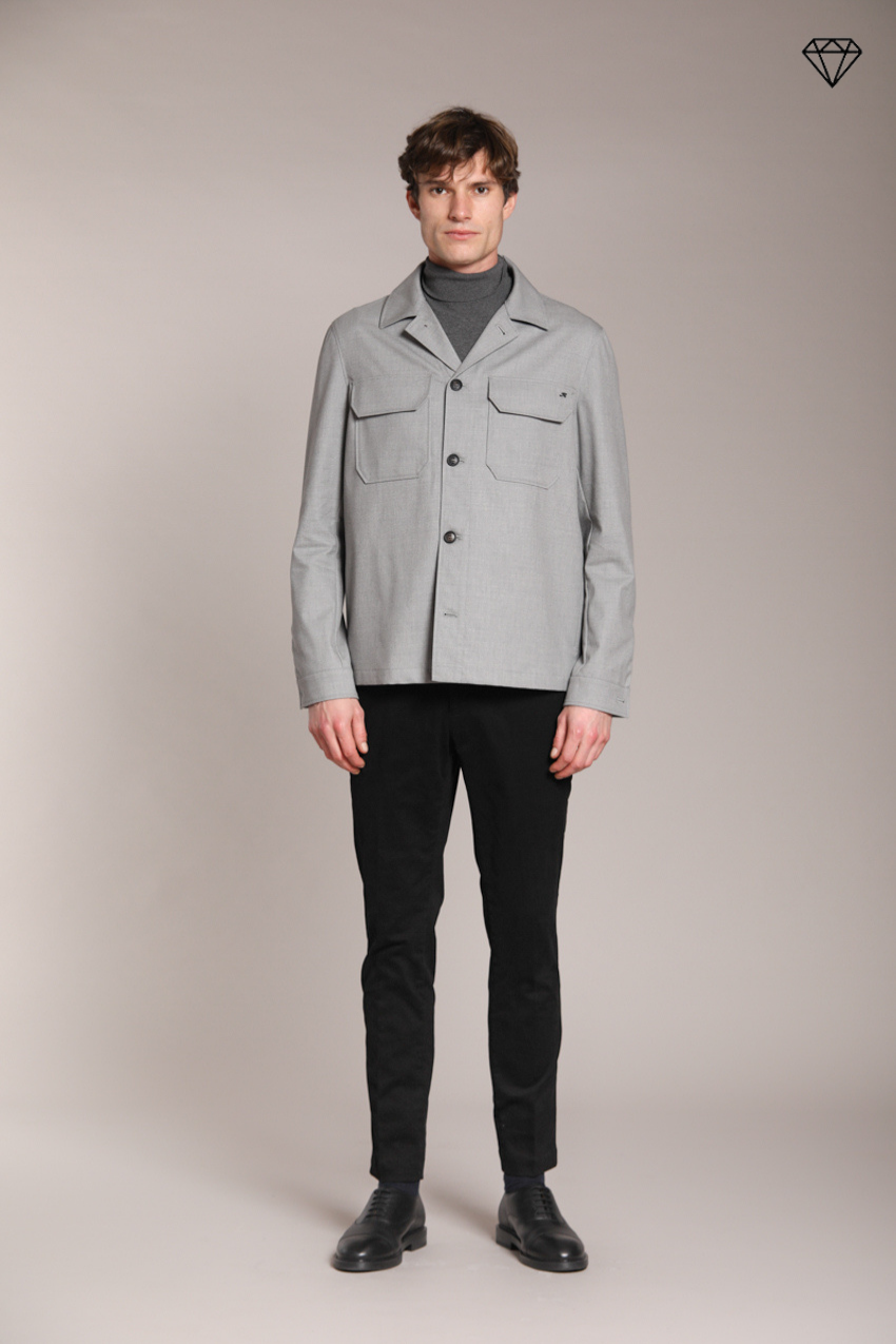 Foto 5 Milano pantalone chino uomo in gabardina stretch extra slim fit ①