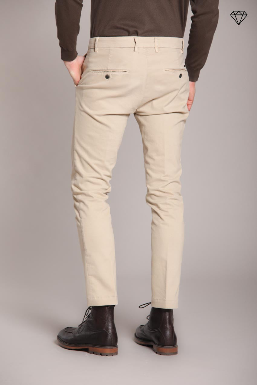 Foto 4 Milano pantalone chino uomo in gabardina stretch extra slim fit ①