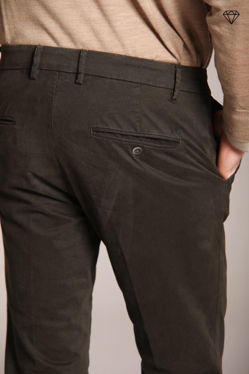 Foto 2 Milano pantalone chino uomo in gabardina stretch extra slim fit ①