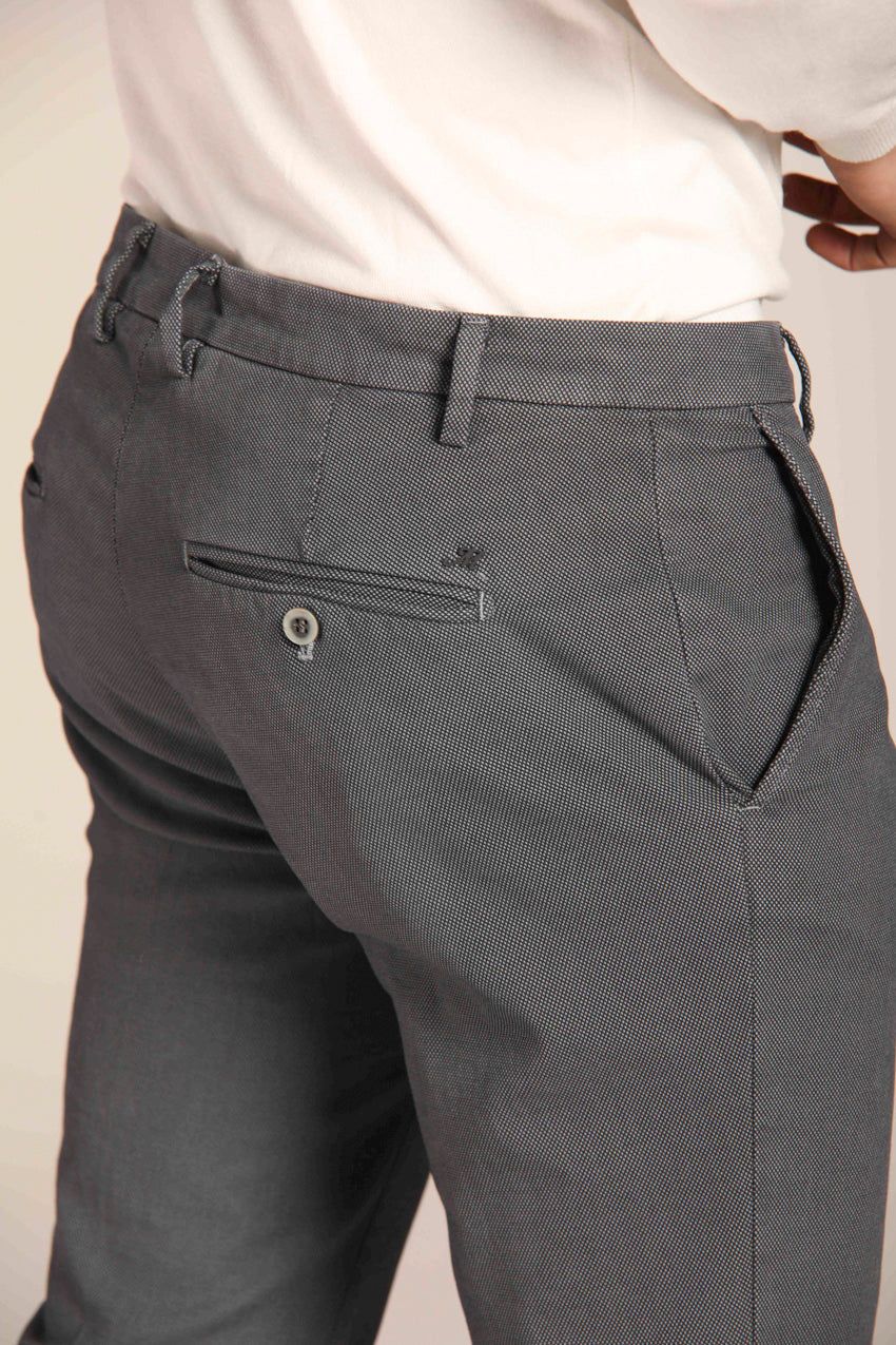 immagine 2 di pantalone chino uomo, pattern occhio di pernice, in grigio, extra slim fit di Mason's