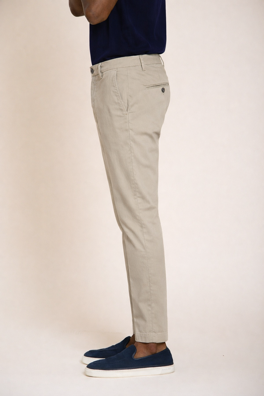 Milano pantalone chino uomo in gabardina stretch extra slim fit ①