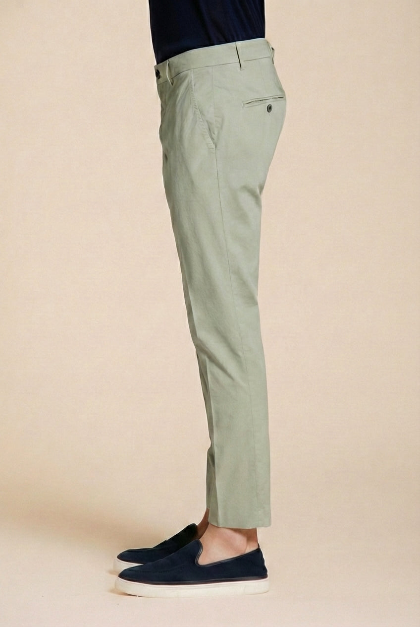 Milano pantalone chino uomo in gabardina stretch extra slim fit ①
