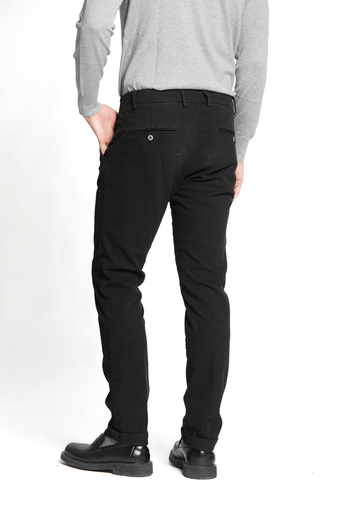 Milano Style pantalone chino uomo in gabardina e cotone modal stretch extra slim ①